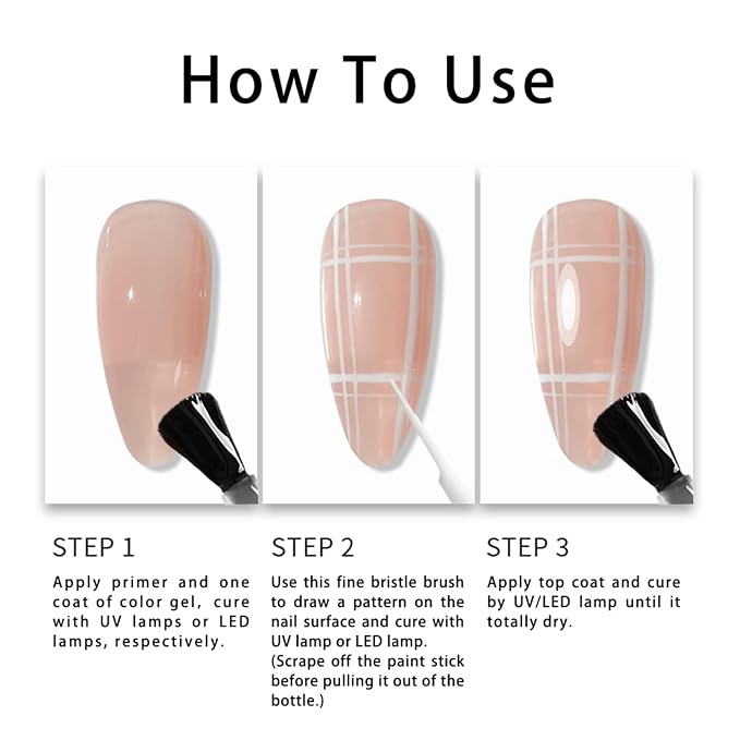 Esmalte de uñas gel blanco para francesa, arte en uñas, UV, secado en salón miniatura 5