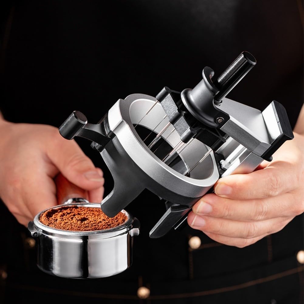 Strumento distributore di caffè, 12 aghi, altezza regolabile, compatibile con portafiltri da 58 mm, prestazioni ottimali per la preparazione domestica per barista, alloggiamento stabile con aghi