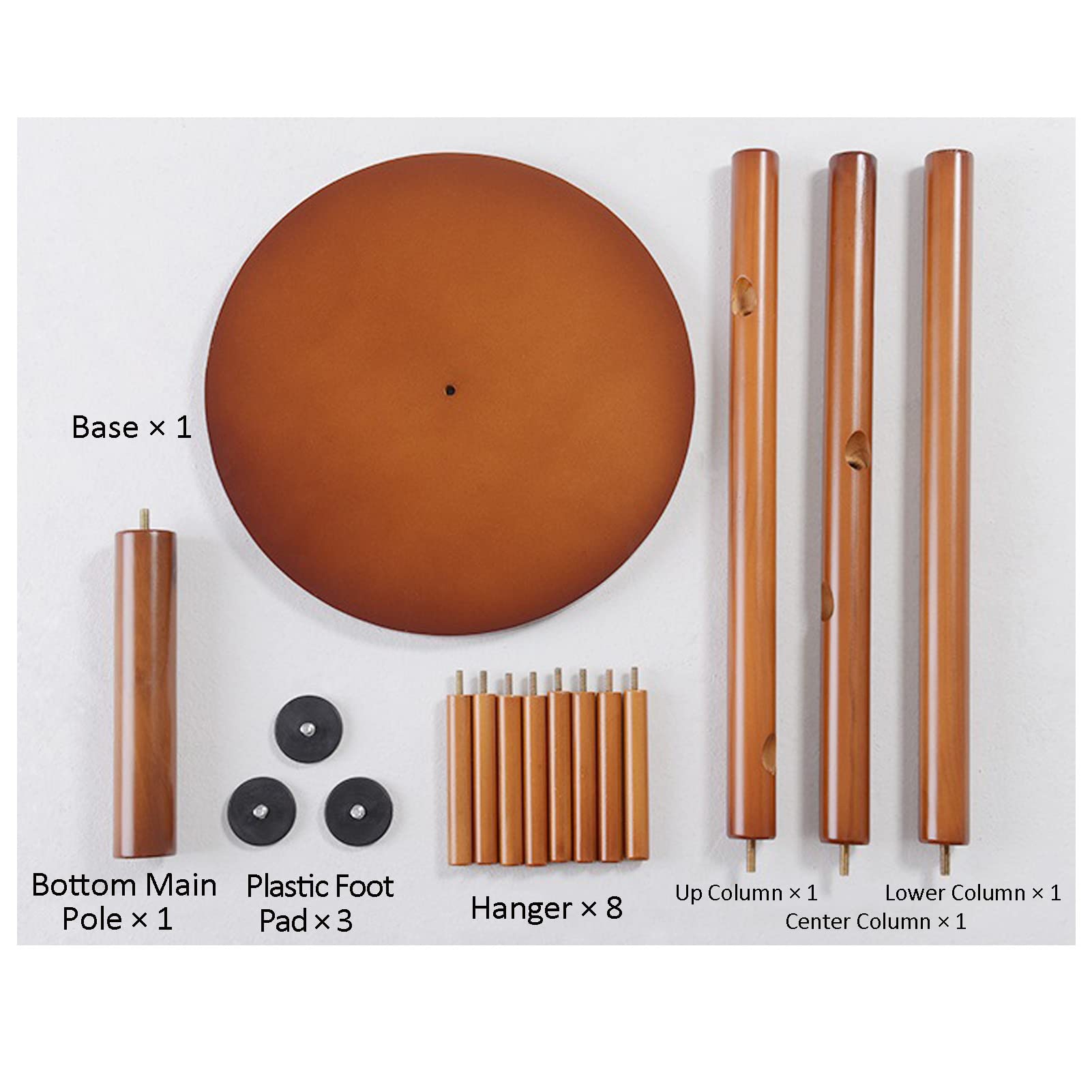 Appendiabiti di Design a Piantana da Terra,Appendiabiti Salvaspazio in Legno Massiccio con 8 Ganci,Base Rotonda,Appendino da Terra per Corridoio Entrata,Blue