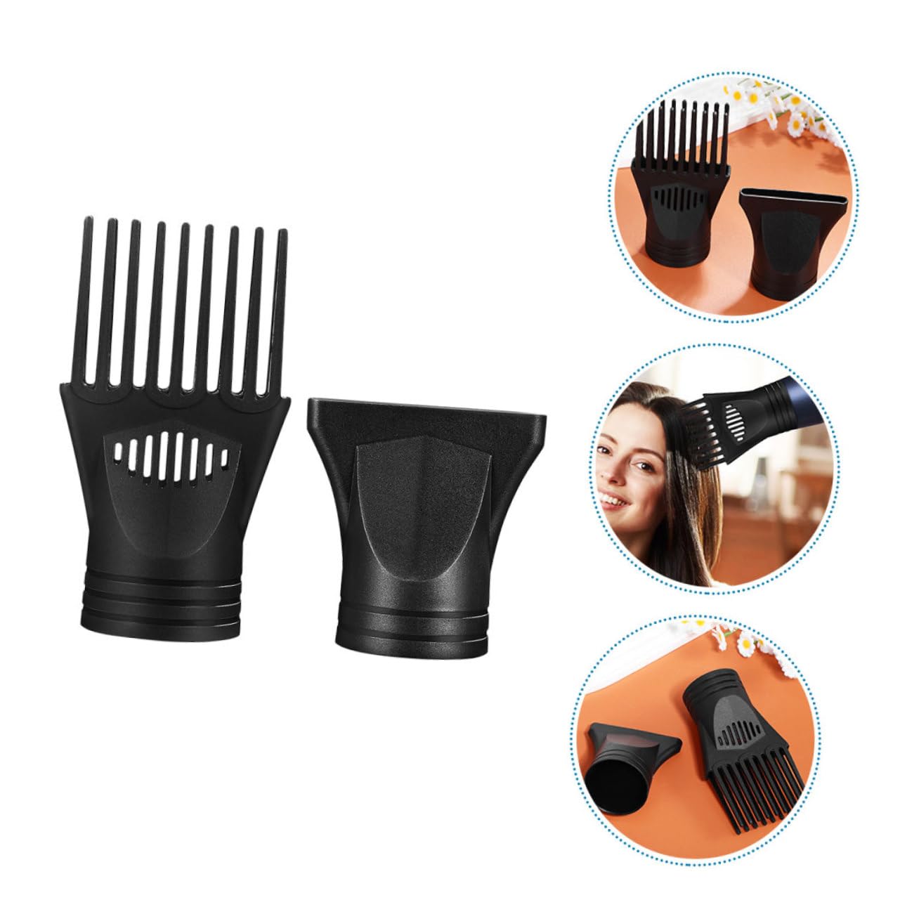 CALLARON 5 Sets Haartrockner Zubehör Diffusor Haartrocknerkappe Föhne Haartrocknerdüse Föhnaufsätze Lockenfön Föhnspitze Föhndüse Nylon Schwarz