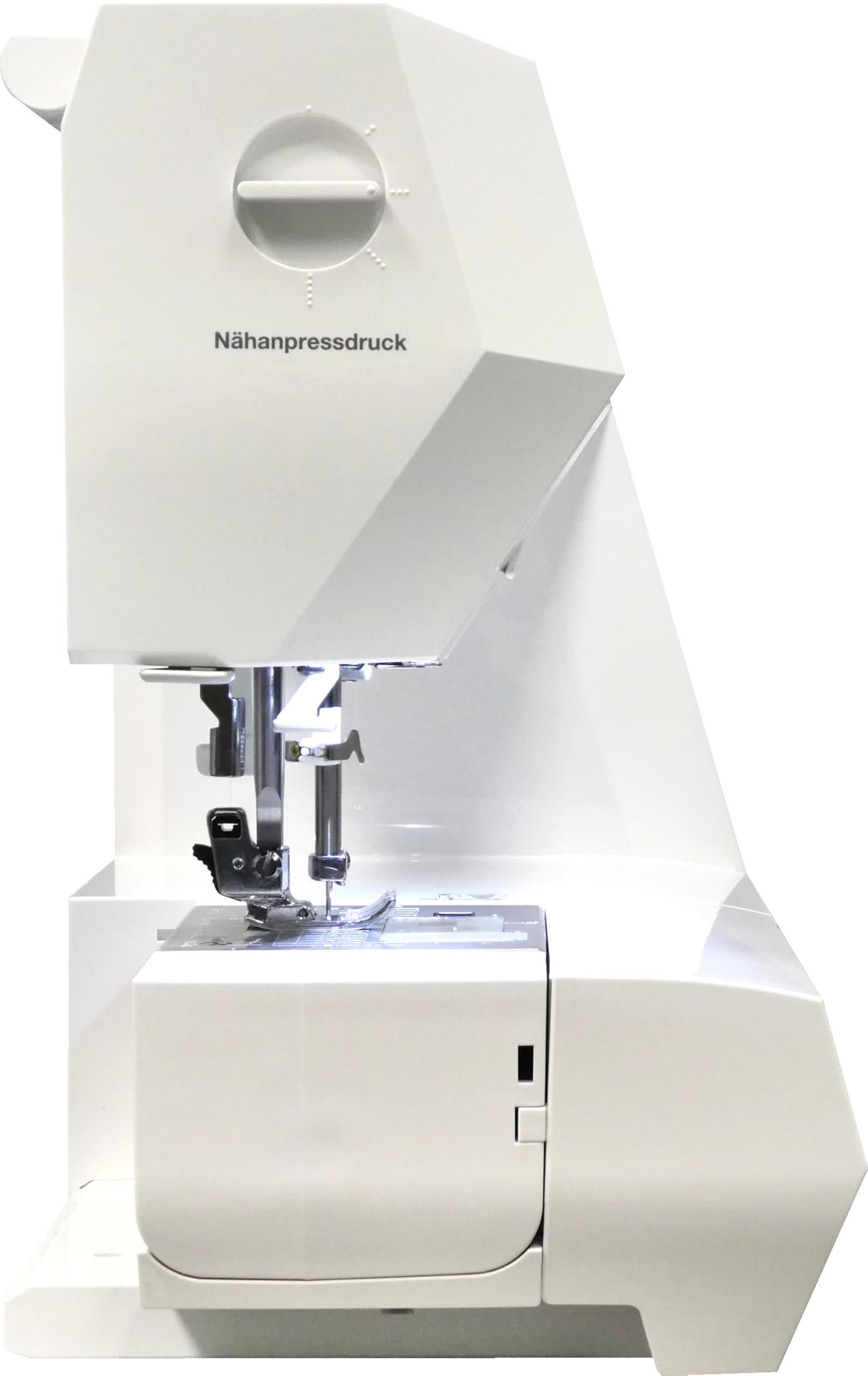 W6 Nähmaschine N 3300 Pro mit 7 Segmente/Punkte Transporteur, verstellbarem Nähanpreßdruck, Sicherheitsfunktion für Zwillingsnadel, LED-Display für Stichfunktionen, 120 Programme