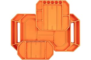 C&T 3 Piece Large Non-Slip Tool Tray, Silicone Rubber Tools Organizer