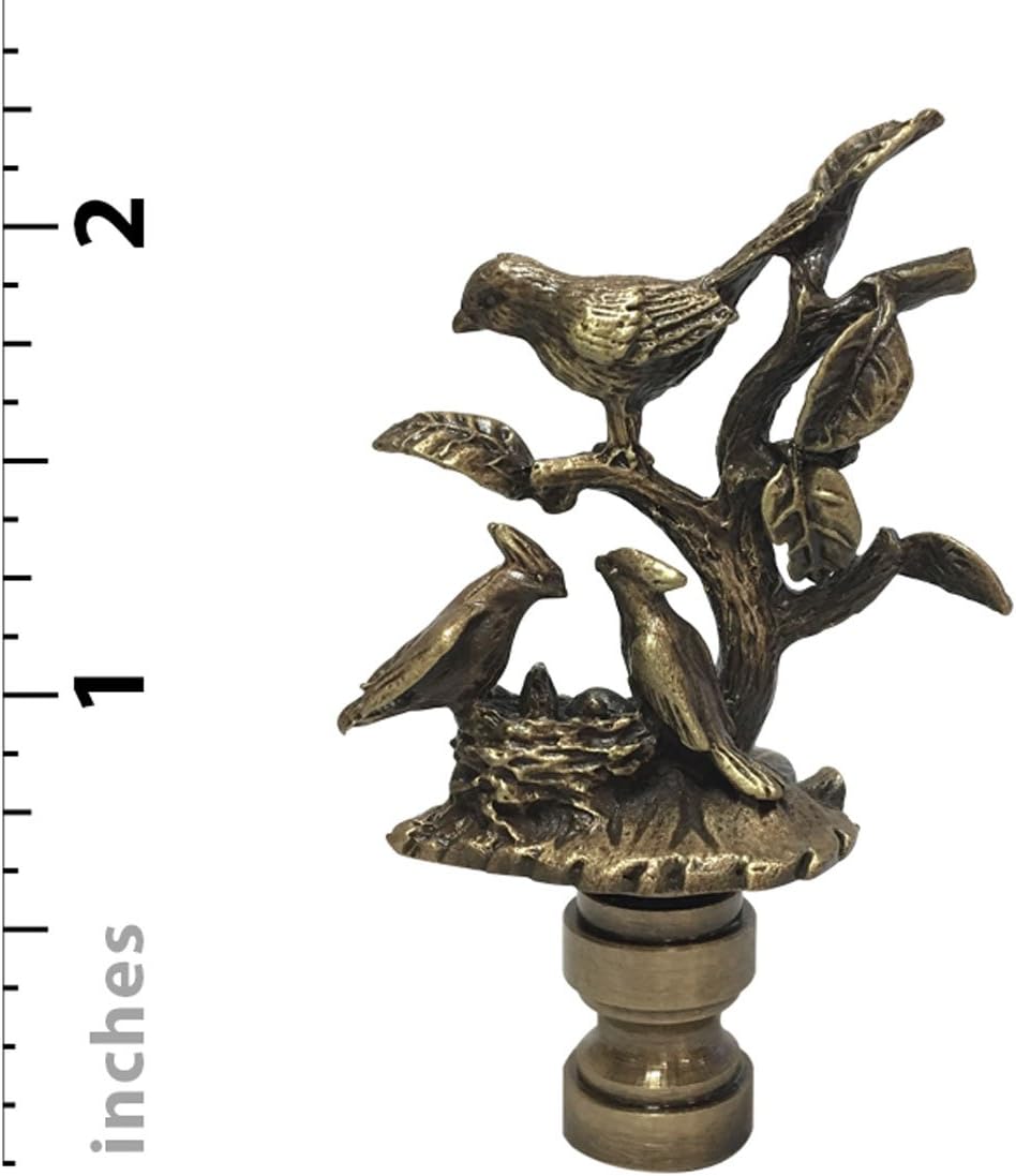 Royal Designs, Inc. Nesting Birds Design Finial for Lamp Shade, F-5060CH-1, Chrome