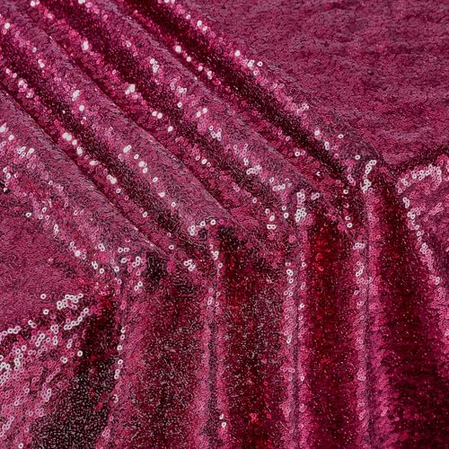 Image of B-COOL Sequin Tablecloth Sparkle Fabric: Rectangle Table Cloth Linen Glitter Cake Table Cloth for Wedding Party Banquet Christmas Birthday 50x80 Inch