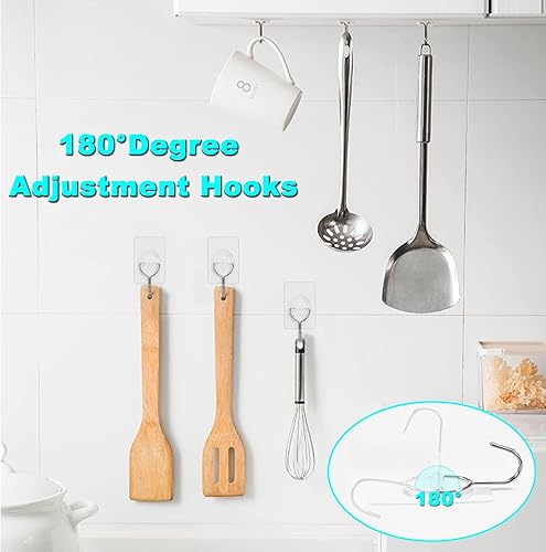 Miniatura 4 de CGBE Ganchos adhesivos resistentes para colgar 11 libras (máximo), ganchos adhesivos transparentes sin costuras, ganchos adhesivos sin clavos para