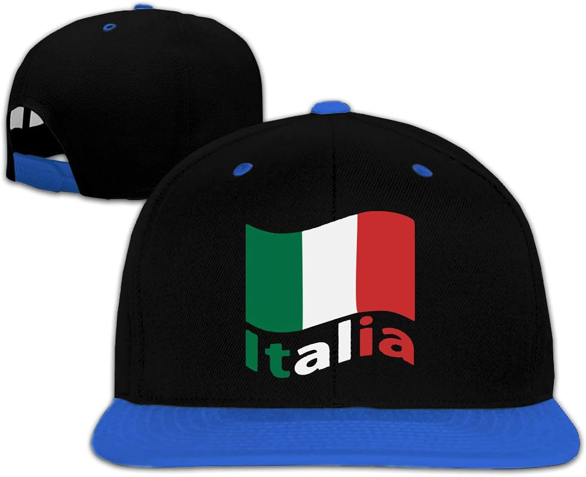 Kids Italian Flag Hiphop Baseball Hats, Flat Bill Trucker Caps for Boys Girls Blue Amazon.ca