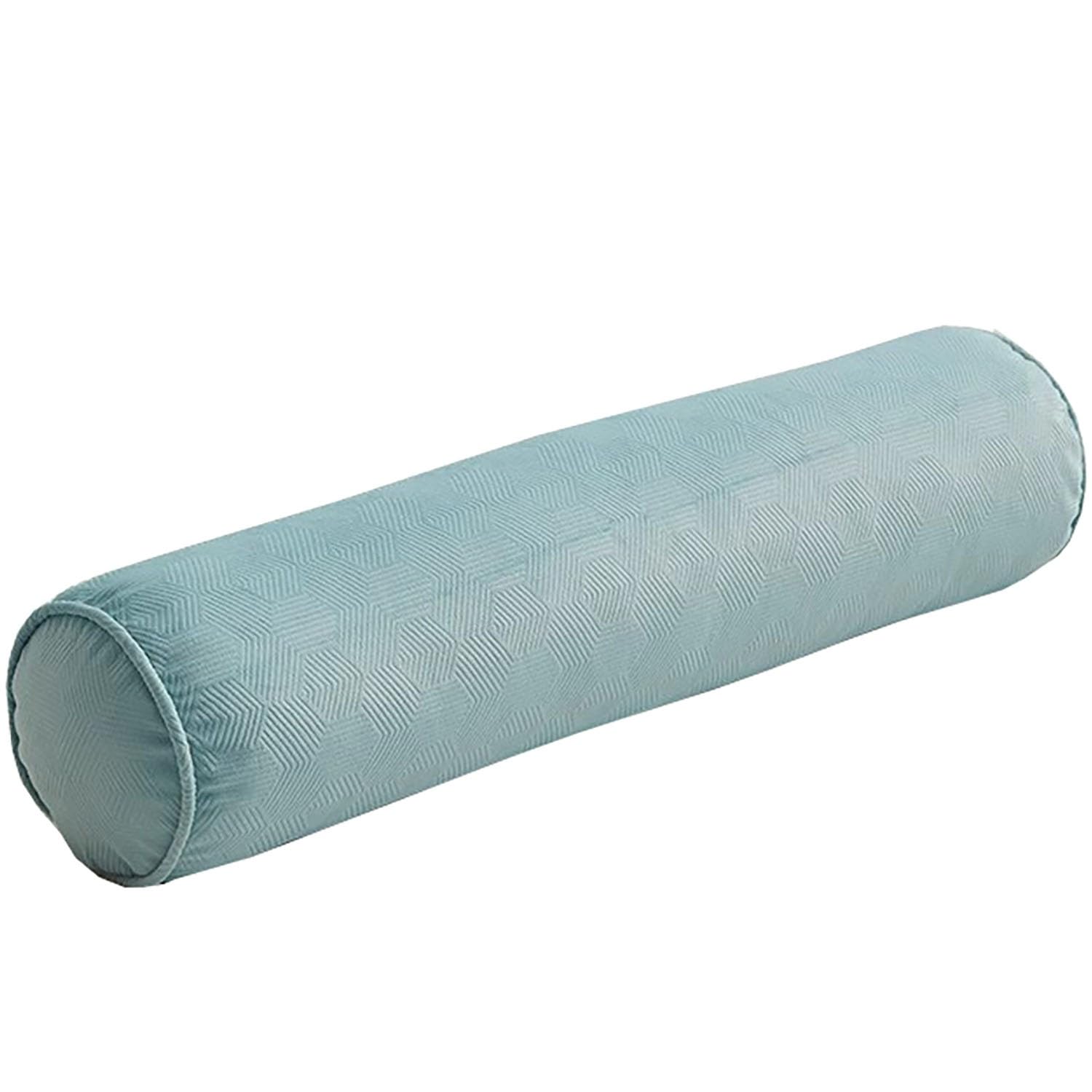 Poduszka pod szyję dla dorosłych, okrągła poduszka pod poduszkę ze zdejmowaną poszewką 20 x 120 cm, idealna do podparcia szyi i pleców, do sypialni i salonu, niebieska
