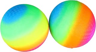 Alasum Rainbow Sports Ball 6 pcs Flapping Balls Kickball Rainbow Child Inflatable Bouncing Kids PVC Rainbow-Color Toy Ball Cm Flapping PVC Kickball