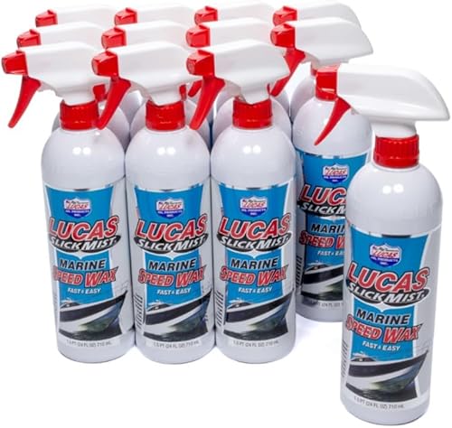Lucas Oil 10980-12 Slick Mist Marine Speed Wax Case (12 x 24 oz), 1 paquete