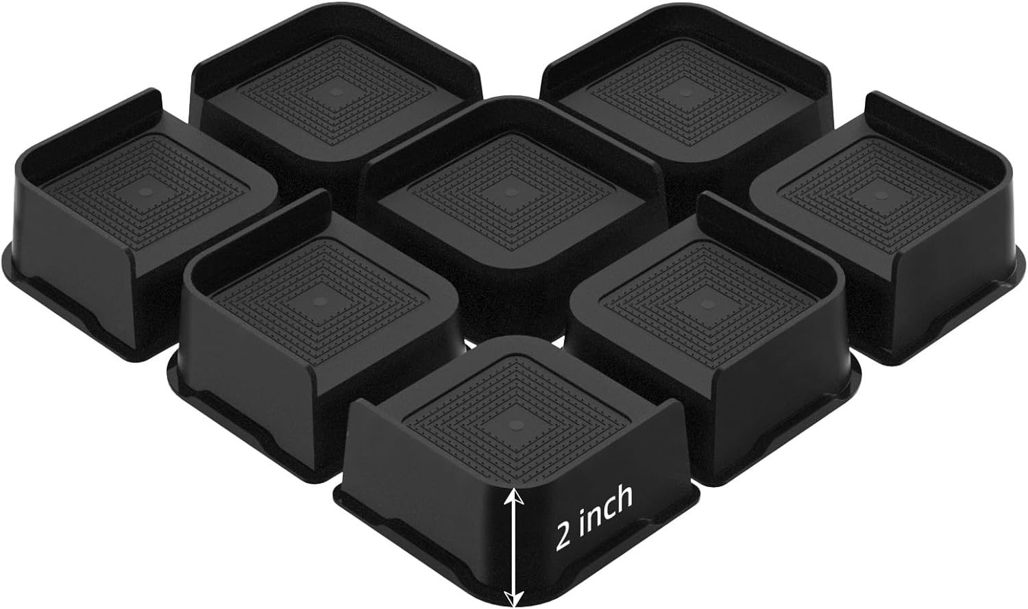Bed Risers, Oversized Furniture Risers, 6 inch Raise Blocks for Bed Couch Desk Sofa Table Lifts, Furniture Legs Lifters Support up to 6000 Lbs (Black, 6 Pack Set)