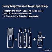 Vista 3 de SodaStream Terra Sparkling Water Maker Bundle in Black - includes 3-Pack CO2 and Carbonating Bottle