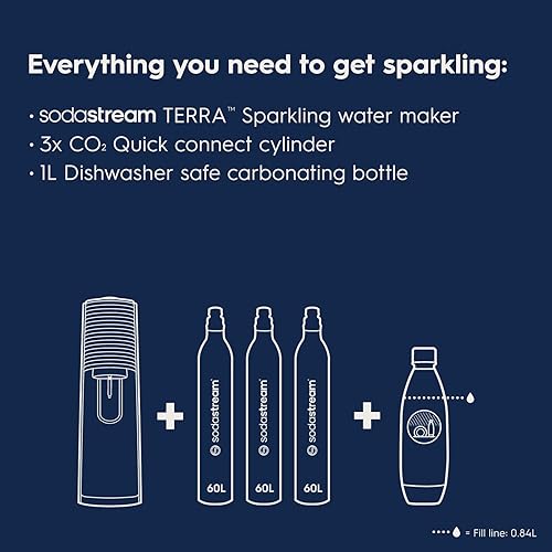 Miniatura 11 de SodaStream - Terra Soda Streaming Machine - KIT DE INICIO - Máquina de agua con gas con CO2 y Bubly Drop - Ecológico, no necesita baterías - Negro