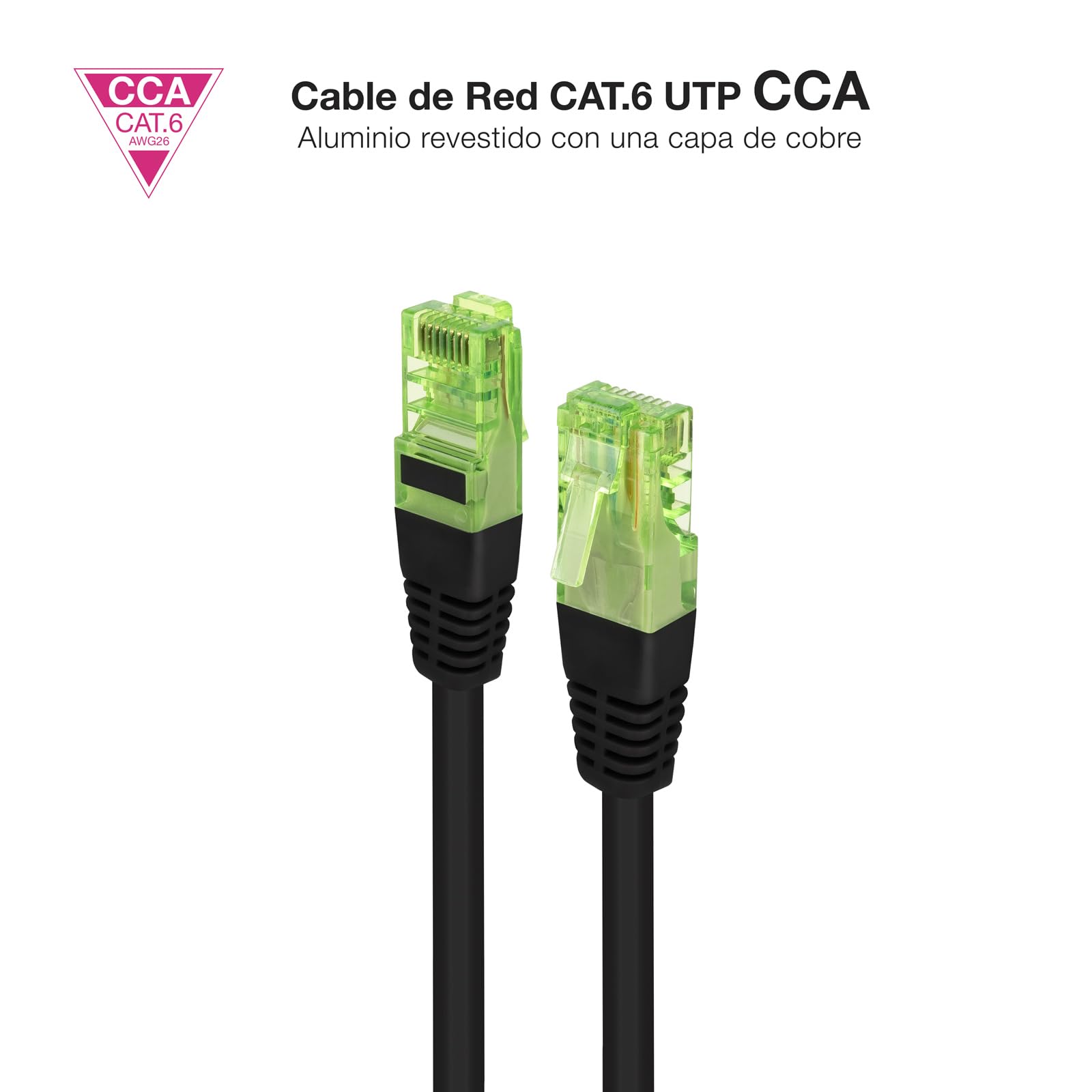 Cavo di rete patch Cat.6 UTP AWG26 CCA Nero 25 m NANOCABLE