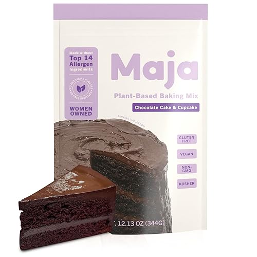 Miniatura 1 de Maja Mezcla de pastel de chocolate a base de plantas, paquete de 2 mezclas veganas para magdalenas y muffins, mezclas para hornear rápidas y