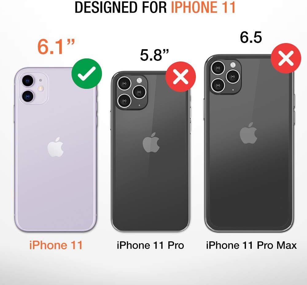 Trianium Compatible with iPhone 11 Case, Clarium Series 6.1 Inch TPU Cushion Clear Frame with Hybrid Rigid Backing Cover