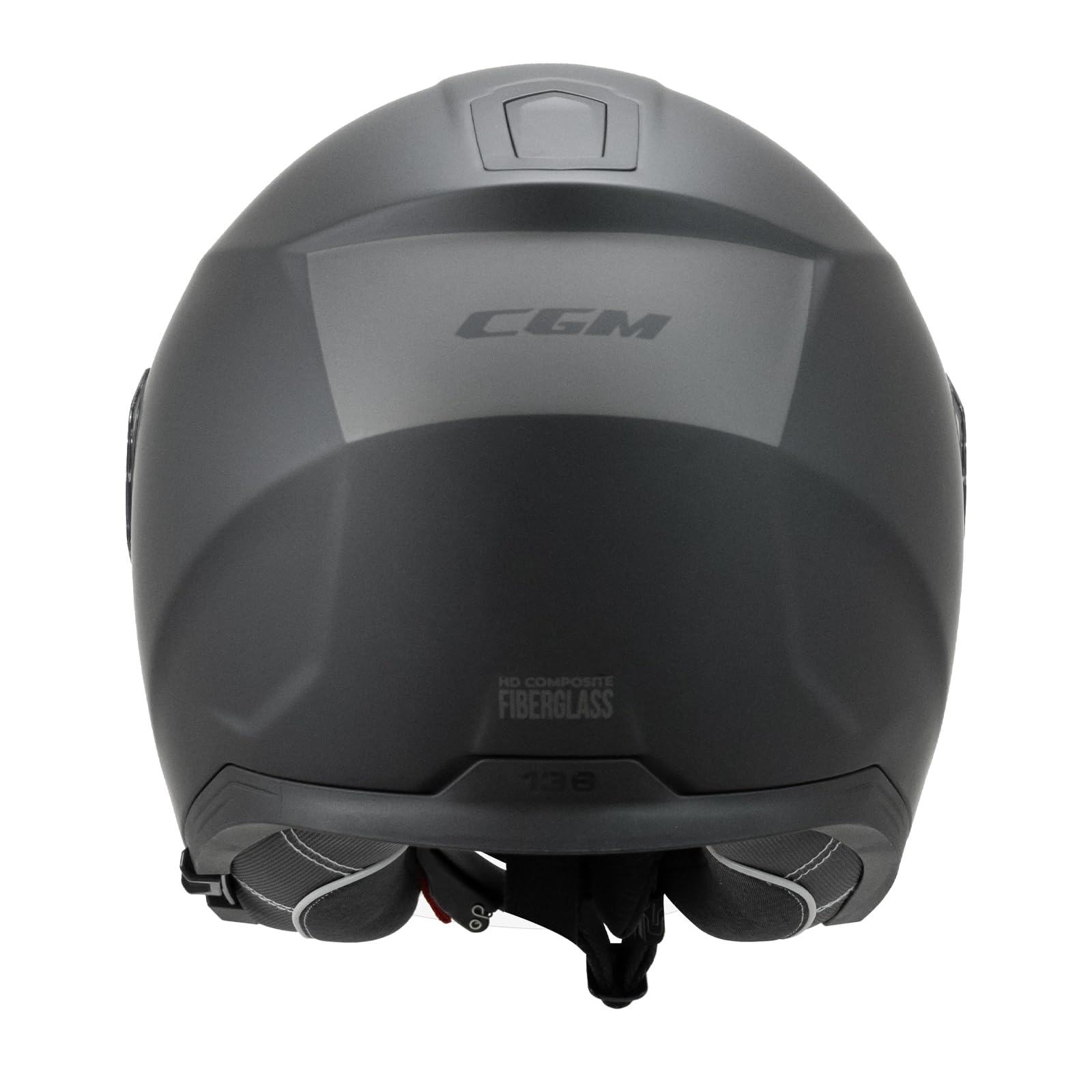 CGM Casco open face, 136F RNA FIBRA MONO Nero opaco, S