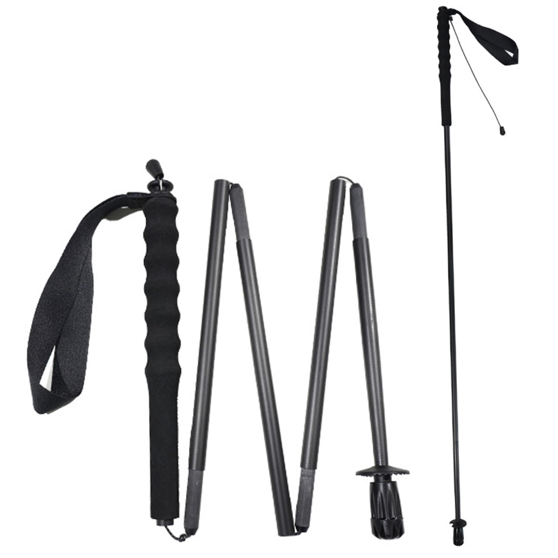 Bastones de Senderismo Plegables de Fibra de Carbono ultraligeros con absorción de Impactos, 47, 24 Pulgadas extendidos/11, 81 Pulgadas plegados, Bastones de Trekking para Hombres y Mujeres, 2 uds