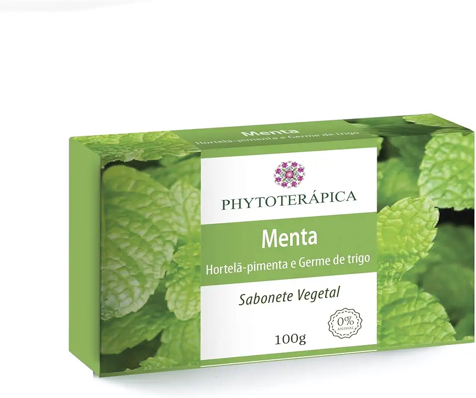 Sabonete de Menta Phytoterápica, Aromaterapia, Descongestionante, para Pele Ressecada, Vegano, 100g
