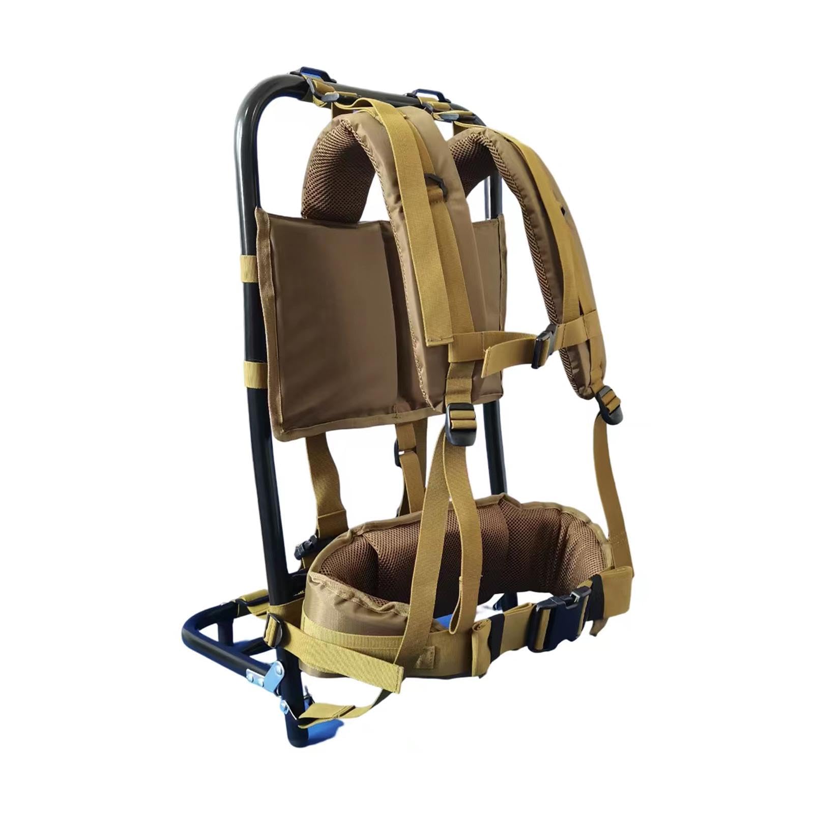 60 Kg Schwerer Rucksackrahmen, Leicht, Tragbar, Faltbar, für Ausrüstung bei Outdoor Aktivitäten Und Camping, Khaki