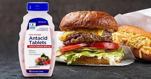 Miniatura 9 de Quality Choice Tabletas antiácidas ultra fuertes, alivio de la acidez estomacal y la indigestión ácida, carbonato de calcio de 1000 mg, sabor a