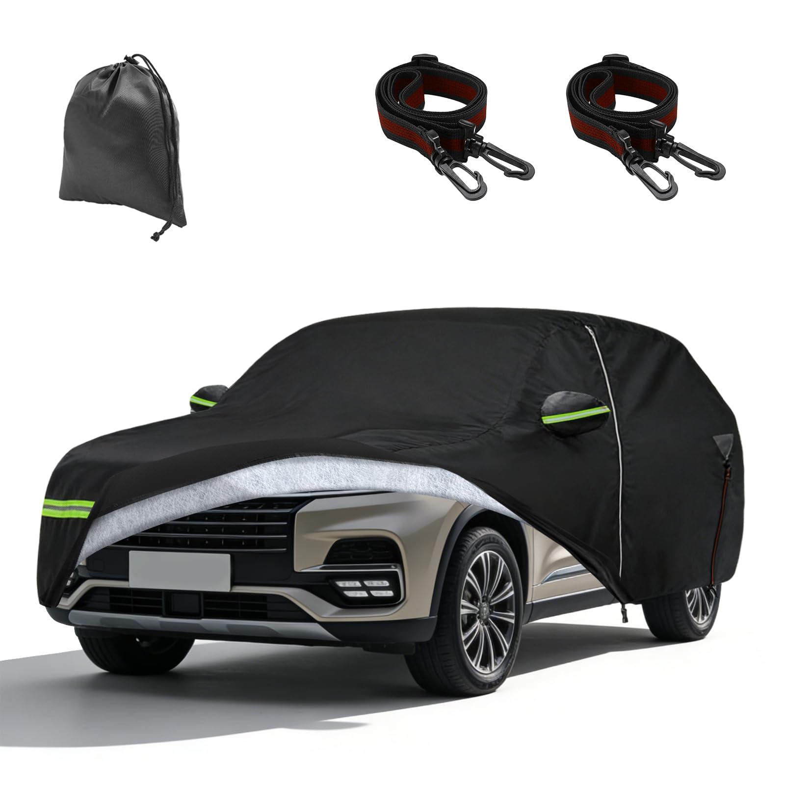 Copriauto impermeabile compatibile con Chery Jaecoo 7/J7 2024-2025, copriauto per esterni a 6 strati con protezione completa contro sole, pioggia, UV, polvere con cerniera per porte e cinturino