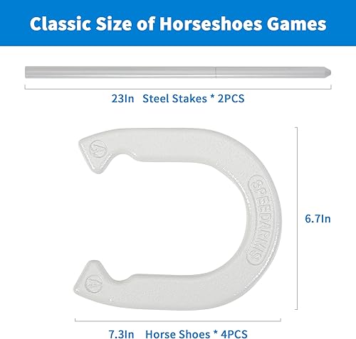 Miniatura 3 de Juego de herraduras para exteriores, juego de herraduras de césped de tamaño universal, juegos al aire libre para fiestas, playa, patio trasero,