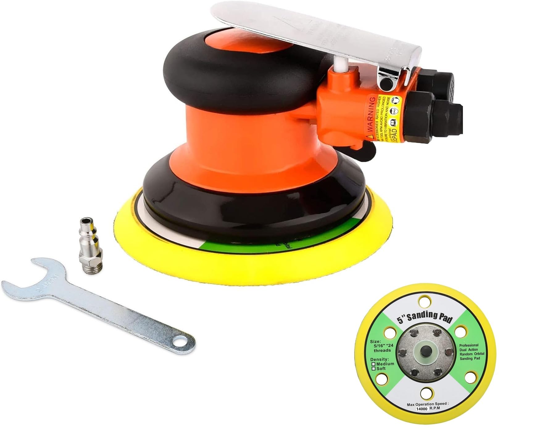 5 Vacuum Air Random Orbital Palm Sander, Heavy Duty Dual Action Pneumatic Sander with 1pc Backing Plate (5 inch) (B0CQHRGZSX) Amazon Price History, Amazon Price Tracker