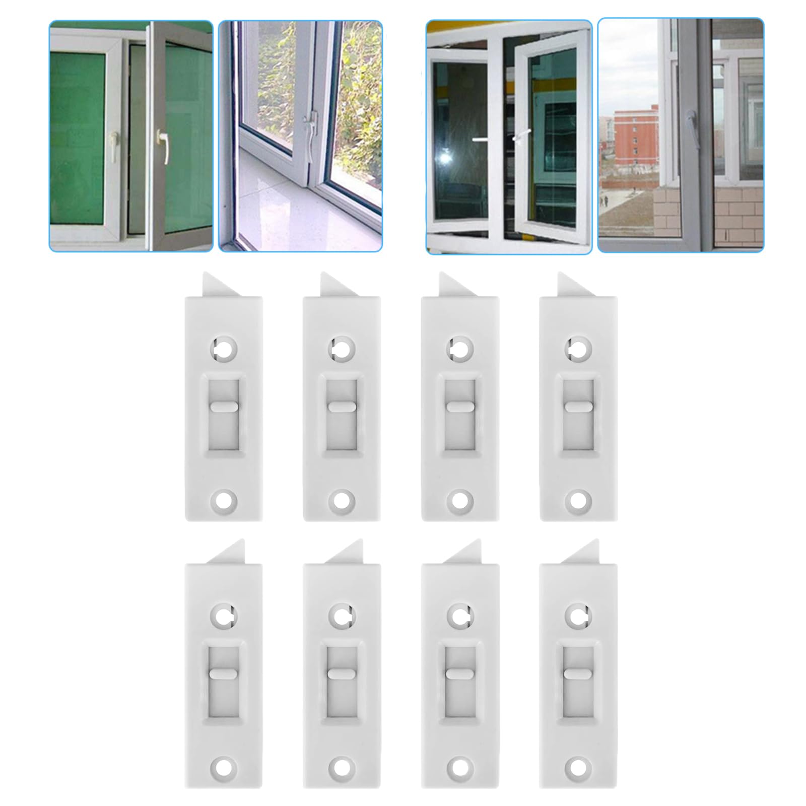 homfanseecWindow Tilt Latch, Window Latch Locks, Window Parts and Hardware, Plastic Construction Snap in Latch, Spring Loaded Latch, for Home Window Accessories(White)