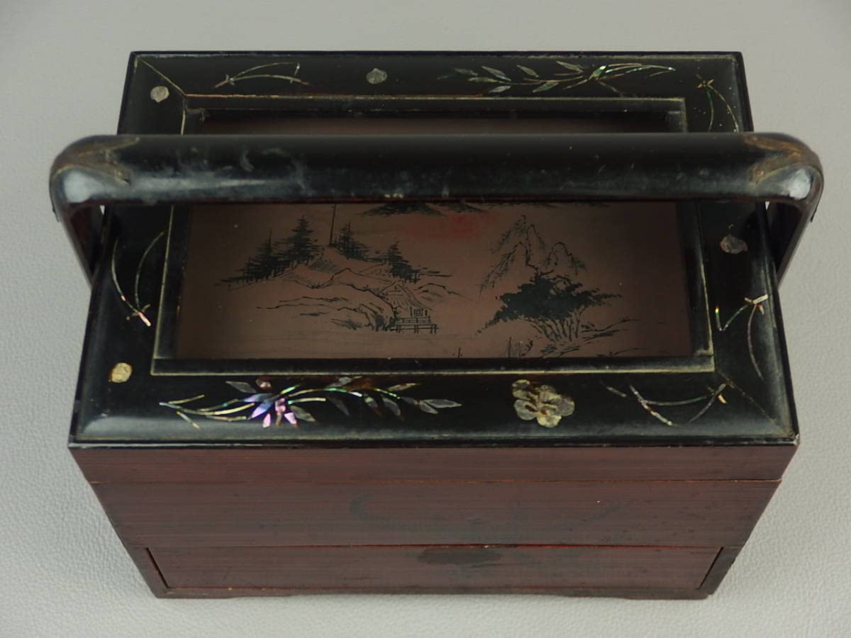 Amazon.co.jp: 【骨董茶道具】古い螺鈿細工煙草入？煙草盆？dn095ul