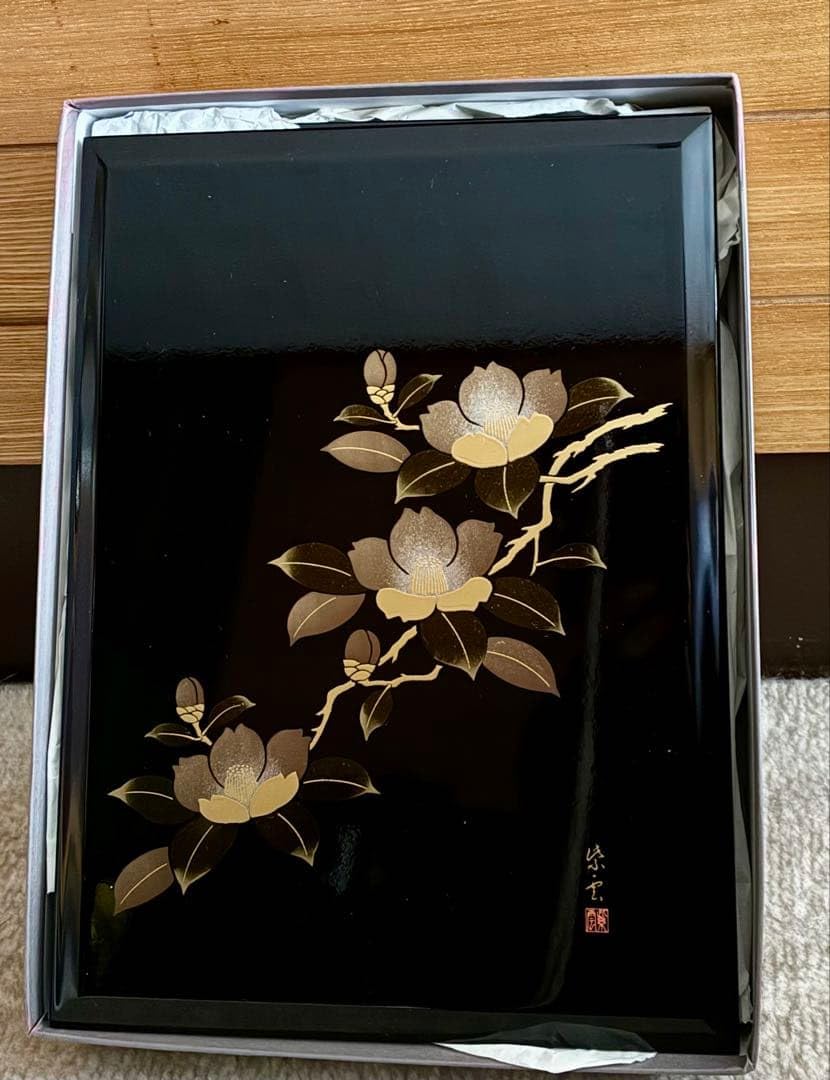 Amazon.co.jp: 会津塗 蒔絵 高級文箱 硯箱 工芸品 漆器 : ホビー