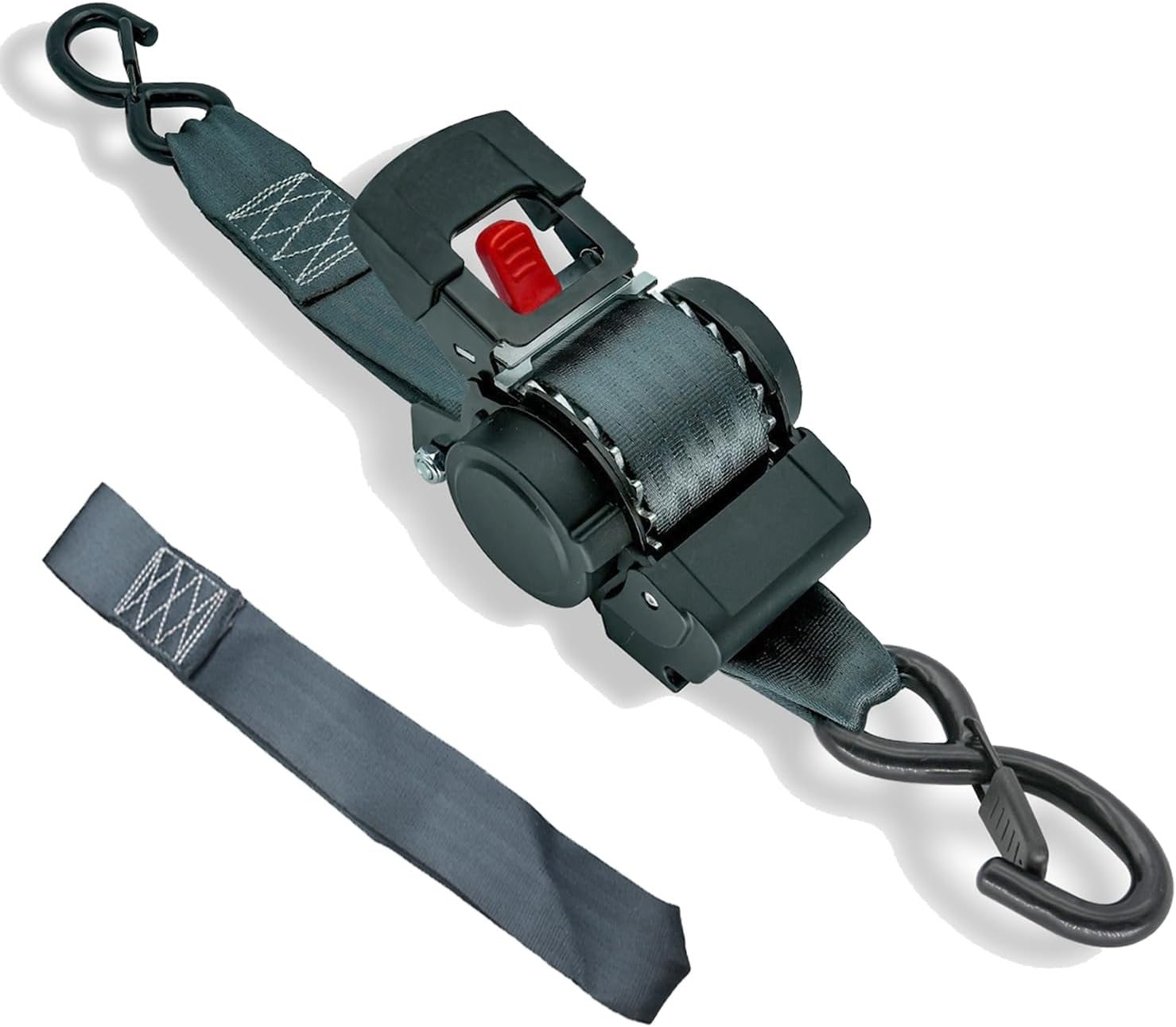 2" X13ft Retractable Ratchet Straps, 3500lbs Heavy Duty Auto Self Retracting Easy Release Tie Down for Trucks, Trailers, Motorcycles, Atvs, with Soft Loops Secure Cargo Straps Accessories-2PK