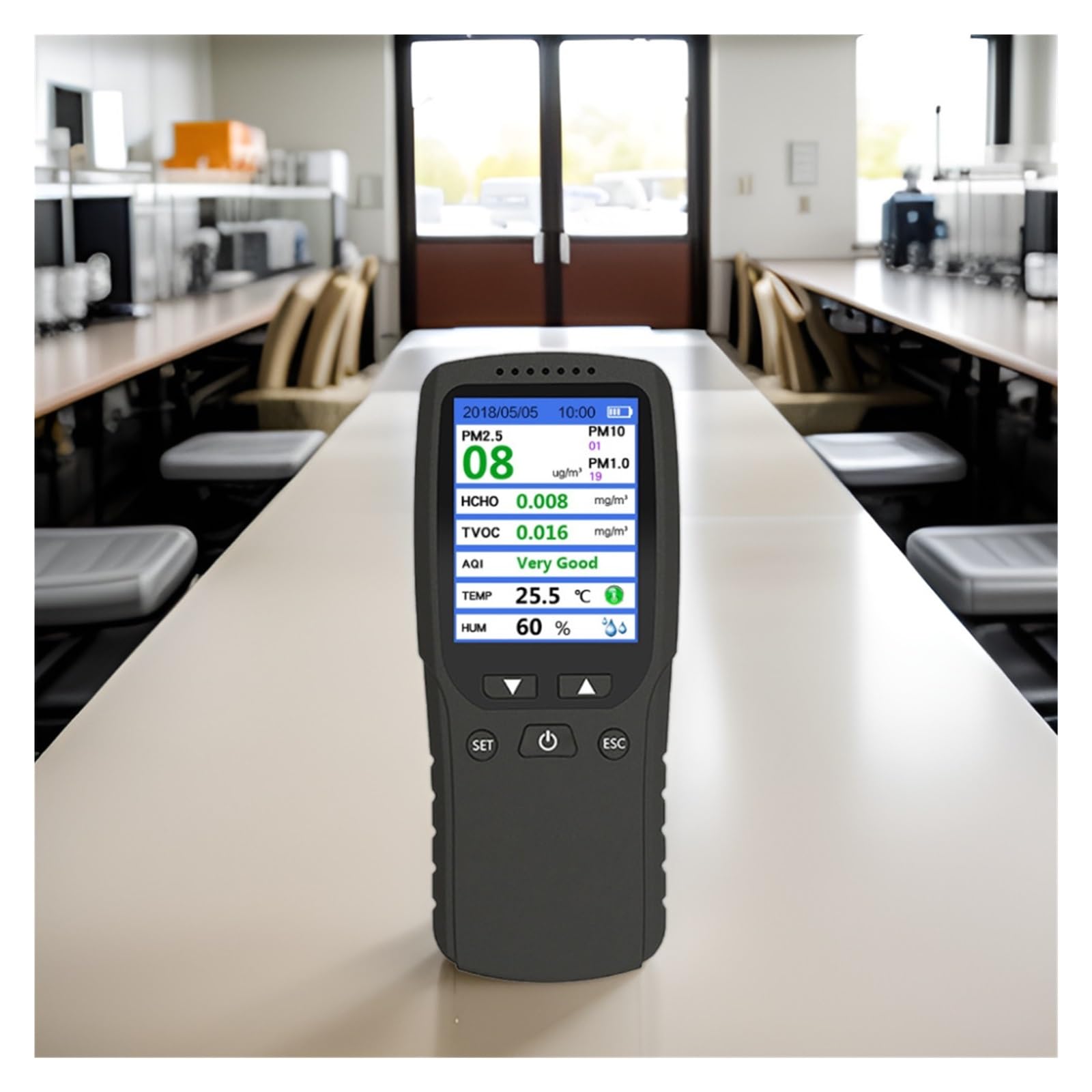Détecteur de gaz, Détecteur de qualité l'air Portable Haute précision, testeur capteur portatif, Suit Les concentrations poussière PM2,5