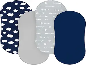 Baby Bassinet Sheets 4 Pack Compatible with Halo Bassinest Swivel, Flex, Glide, Premiere & Luxe Series Sleeper, 4 Pack, Ultra Soft & Skin-Friendly