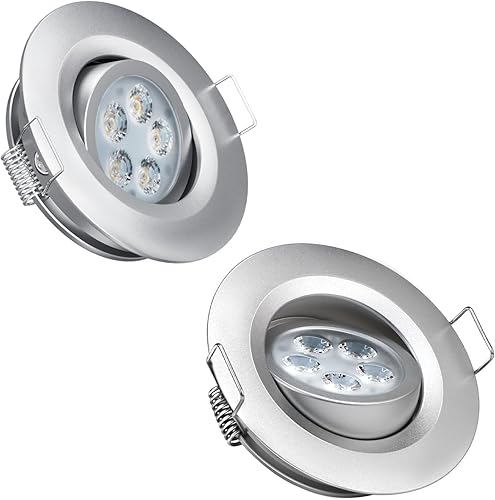 acegoo Luz de disco giratoria empotrable para autocaravana de 12 V foco LED de 12 voltios ángulo de haz de 36 ajuste vertical de 70 diámetro de 2-34