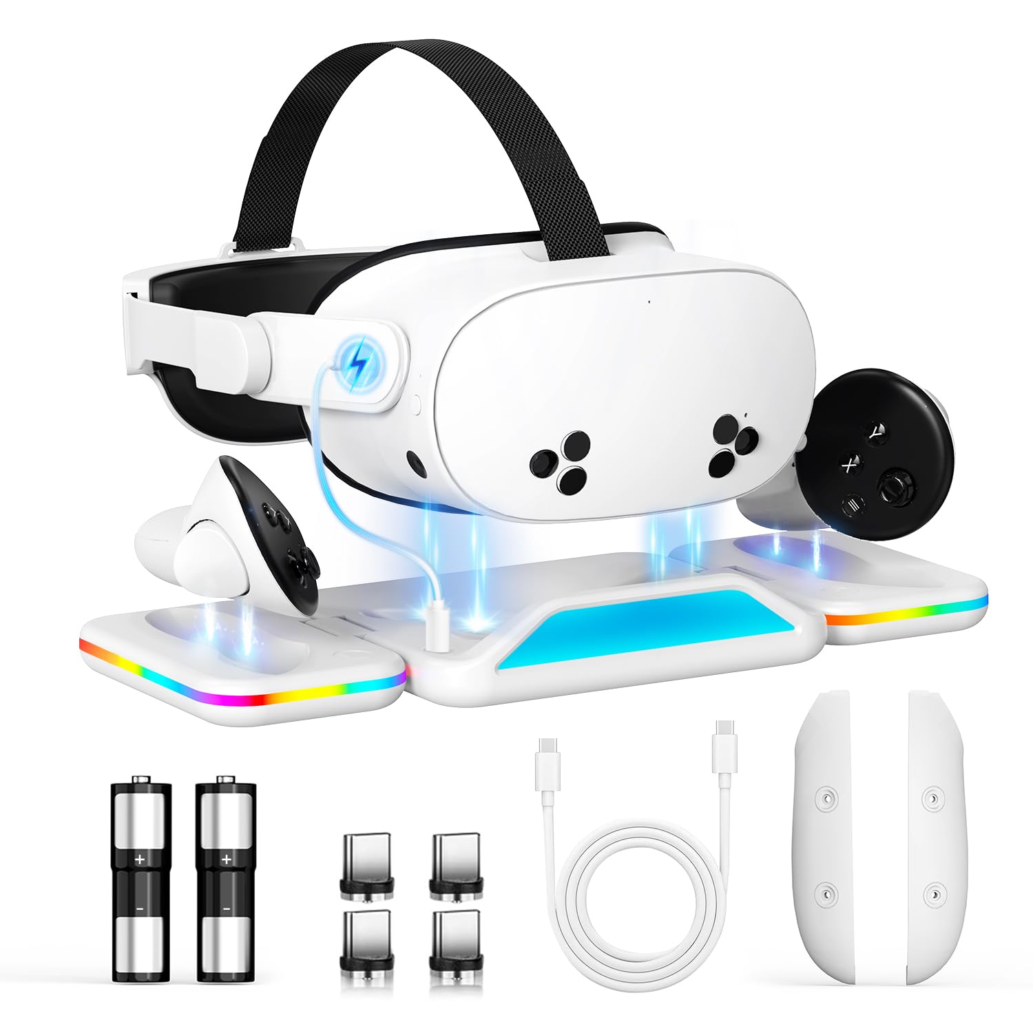 Quest 3S フルセット Amazon.com: RGB Charging Dock for Oculus Quest 3S/3，Foldable