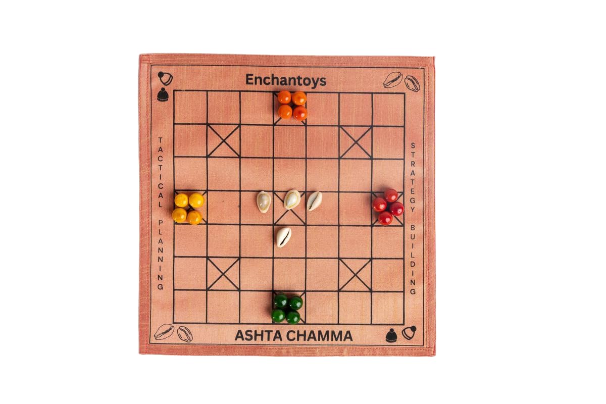 Enchantoys Ashta Chamma | Chowka Bara | Katta Mane | Taayam | 5 Houses | Kaangi Chaala | Kaana Dua | Indian Ludo | Ludo Board Game | Classic Board Game (Crafted in raw Silk) (B0DFTN9CHP) Amazon Price History, Amazon Price Tracker