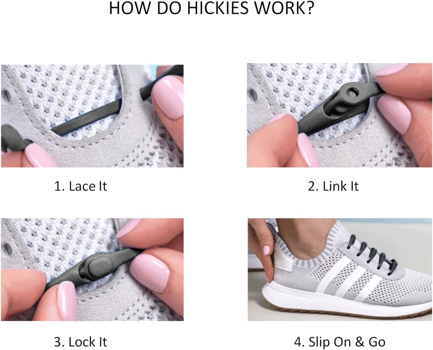 HICKIES Tie-Free Laces Elastic Shoelaces (One Size Hong Kong Ubuy