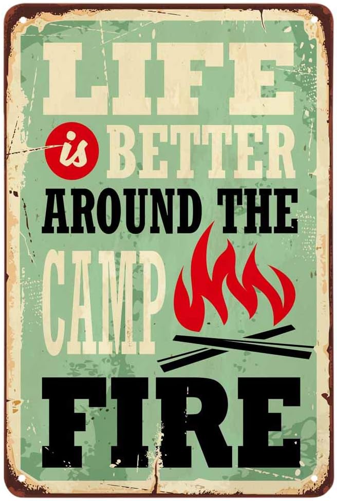JIMOWANG Camping Quote Vintage Metal Signs for Cafes Bars Pubs Shop