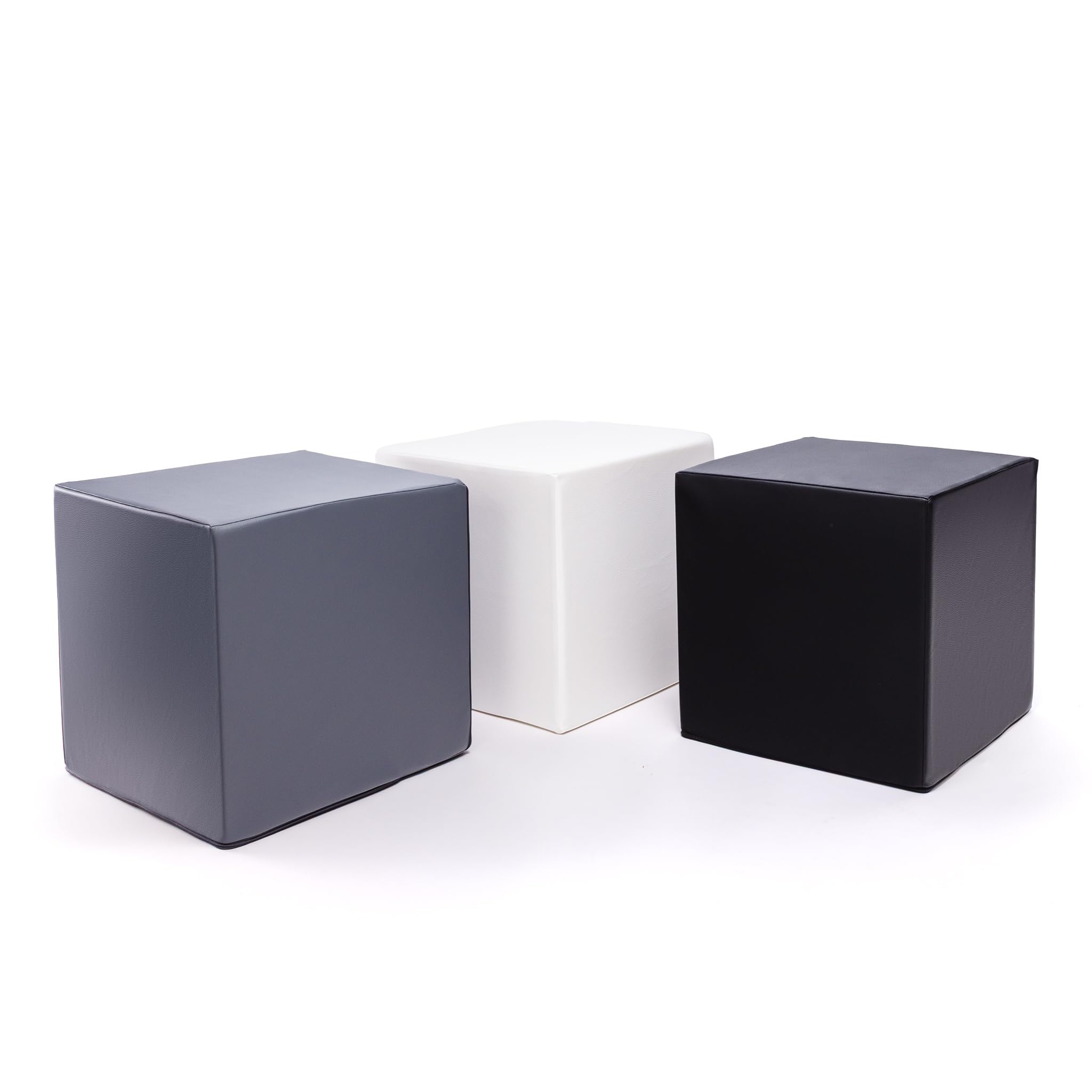 Pouf repose-pieds carré, Ottomana Cube 40x40x40 cm, Canapé déhoussable, Résistant et anti-déchirure, Tabouret, Gris E15 Ecopuf - Maison