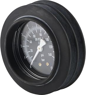 Fittingteile - Waagerecht Manometer 0 bis 10 bar - Stoßgesichert für Handreifenfüller Ø 63 - Gewinde G 1/4" (Ausführung: Stoßgesichert)
