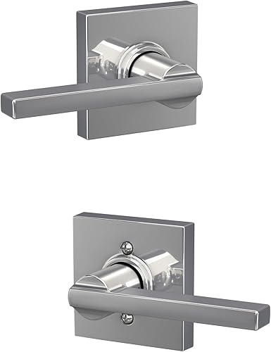 Miniatura 37 de Schlage F10 LAT 622 COL Latitude Collins - Palanca de paso para pasillo interior y armario, color negro mate