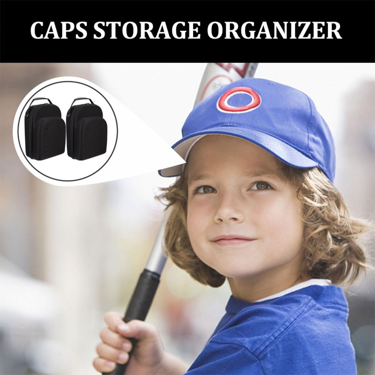 INOOMP Custodia Organizer da Viaggio Pratico e Resistente per Cappelli da Baseball 2 Pezzi in Eva Nero e Regali di Compleanno per Vacanze