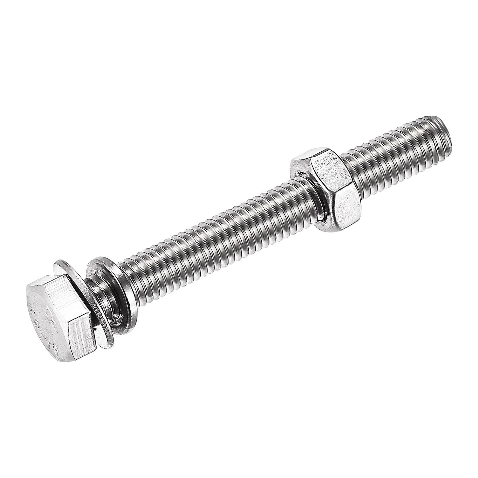 TOP-VIGOR 4Pcs M8 x 60mm Hex Head Screws Bolts, Nuts, Flat & Lock Washers Kits - Image 4