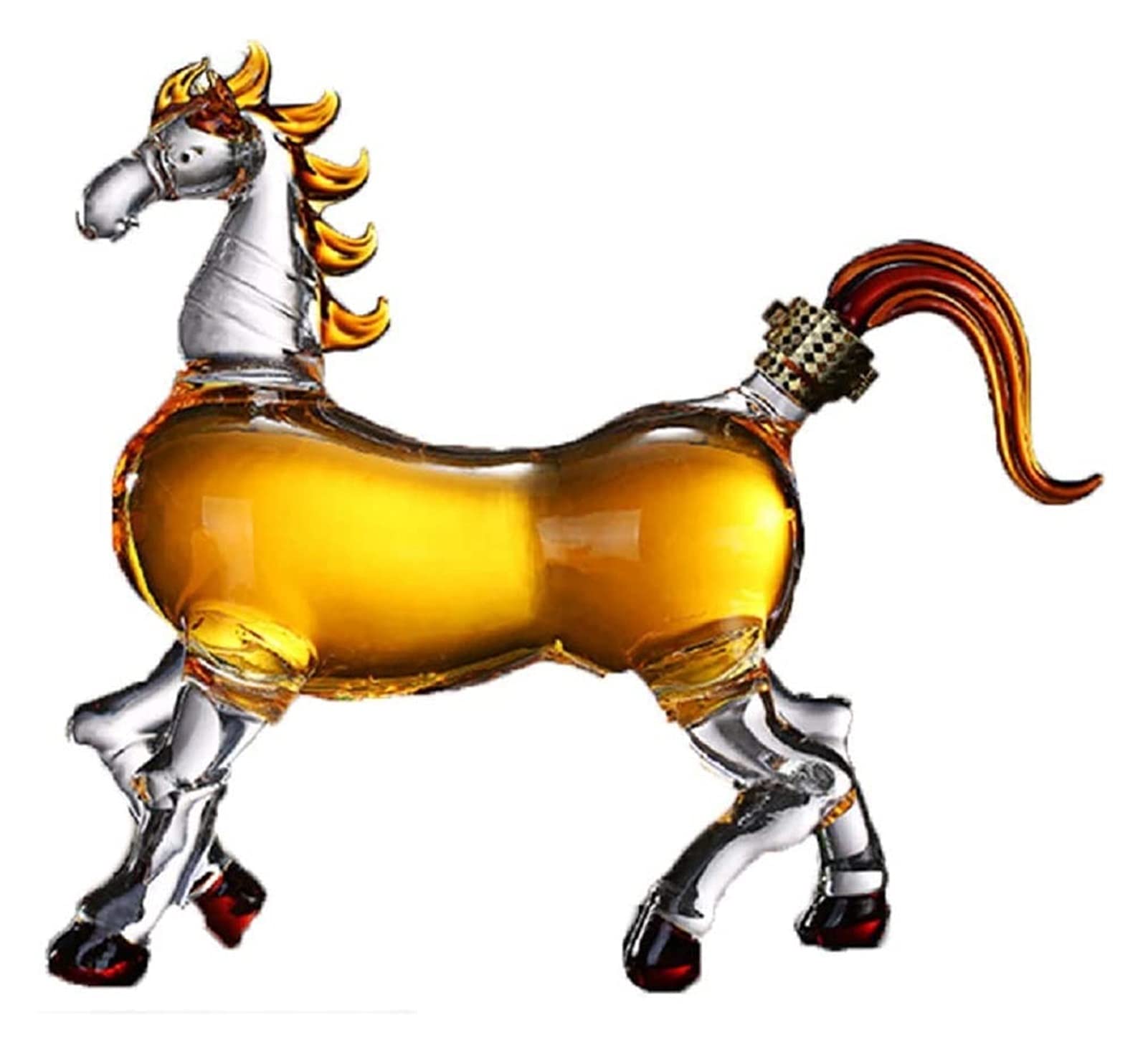 Amazon｜ガラスデカンタ 馬のデカンタ、ウィスキーのデカンタ