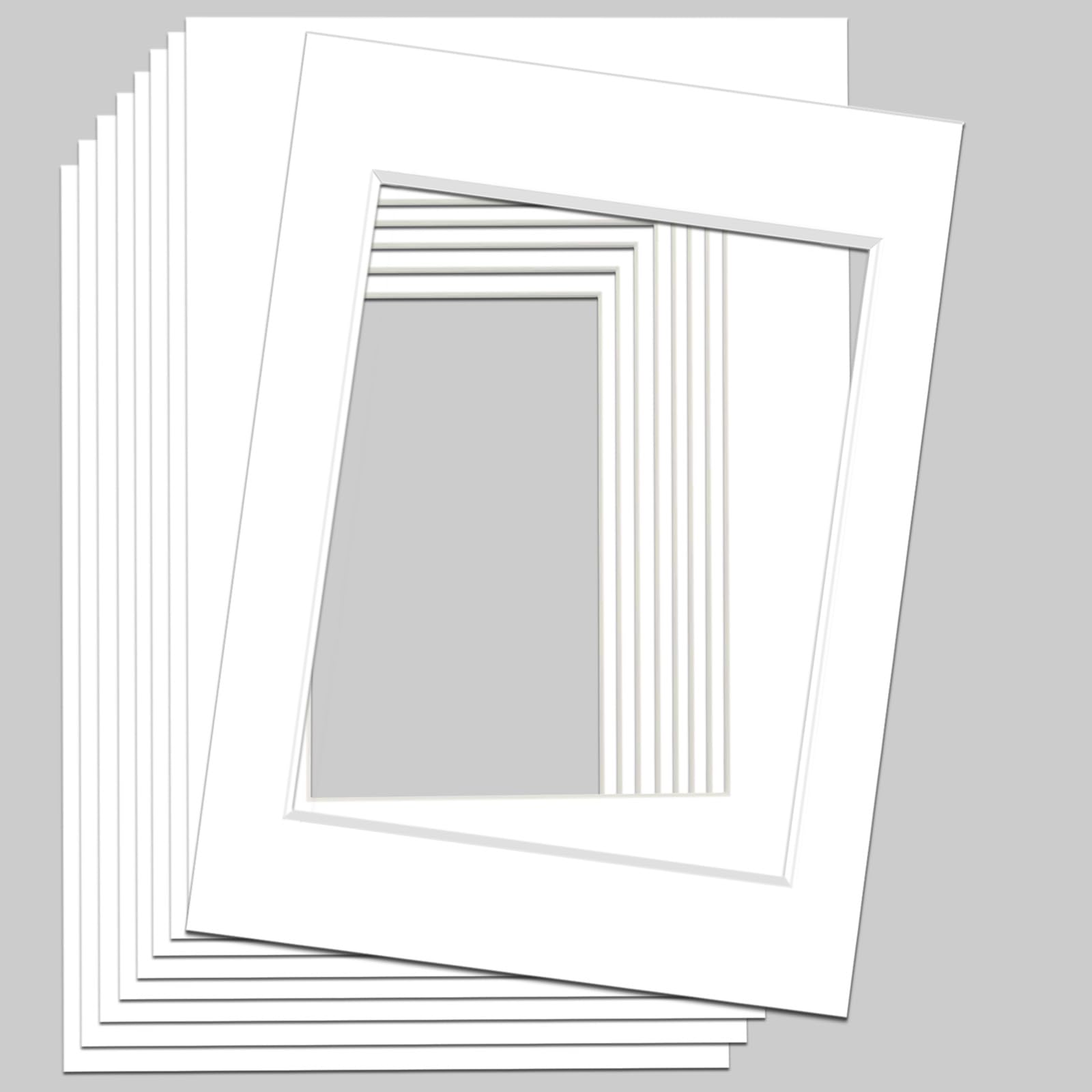 Picture Mounts 10pcs Photo Mounts A4 Picture Mount for Frames Mats Board for Add Visual Interest to Image Artwork Paintings, A4 Picture Frame with Mount Display (6x8 inch Image)-image-20