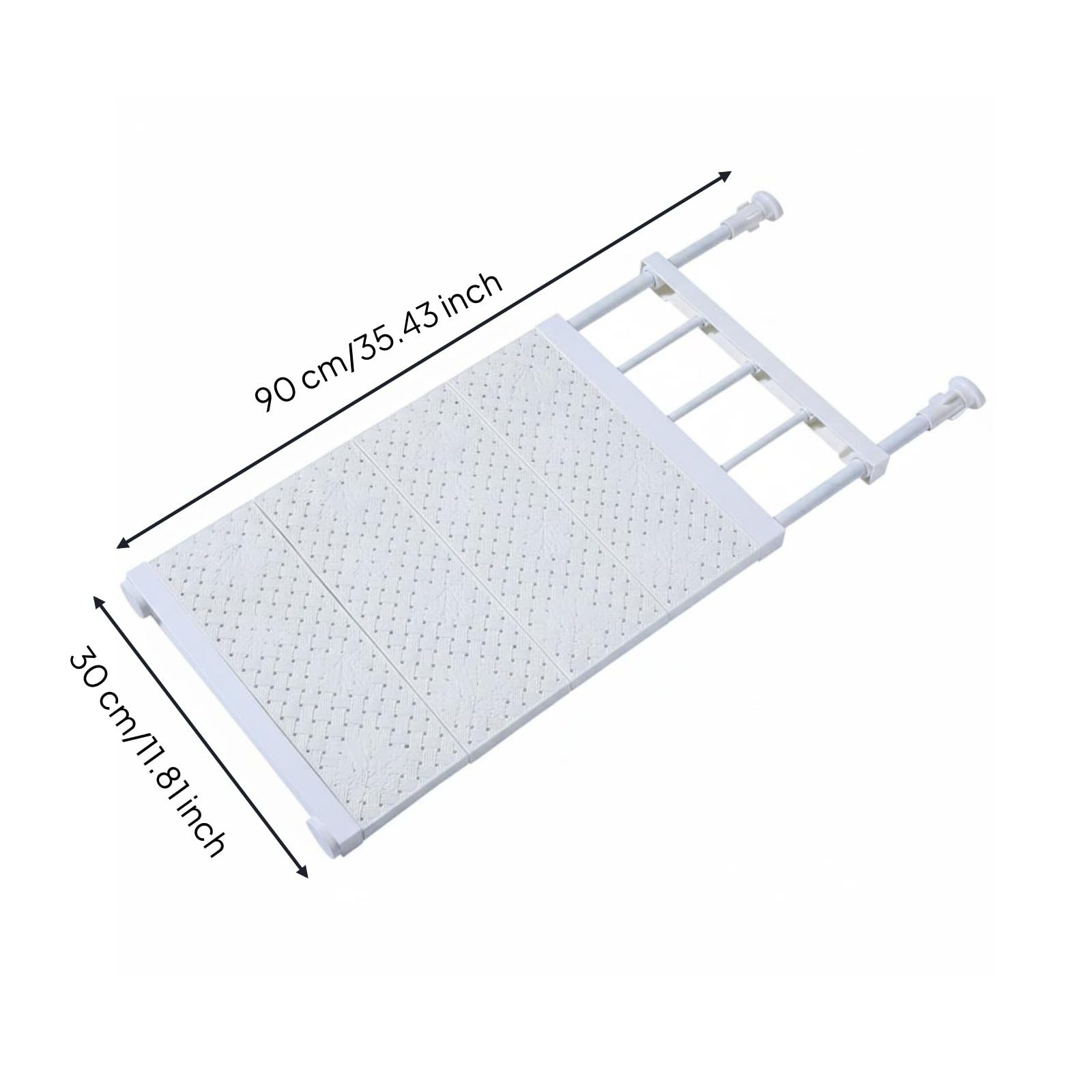 predolo Divisorio Telescopico Salvaspazio, Resistente Alla Corrosione, Ripiano Estensibile per Armadio Studenti, Inquilini, Alta Capacità di Carico, Ripiano Regolabile, 53-90x30cm