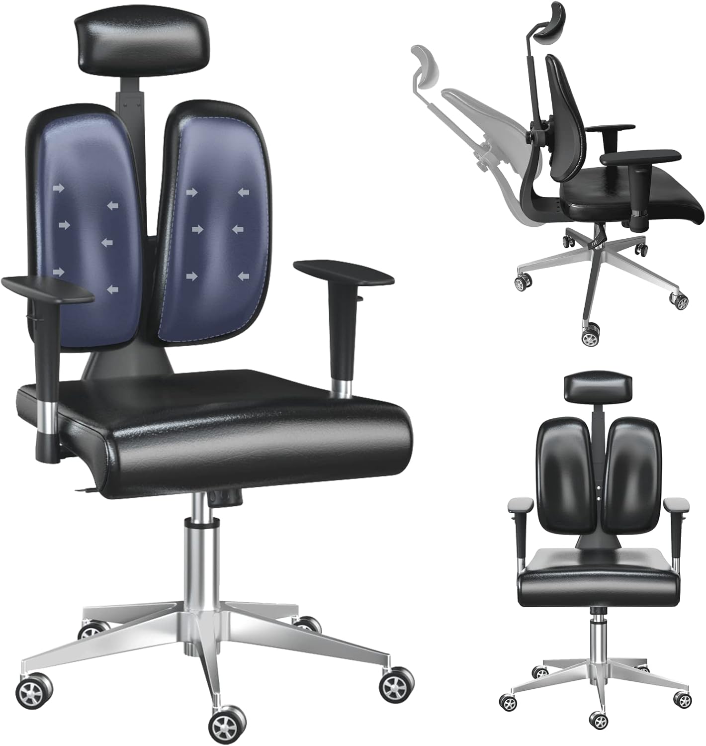 Office Chair Lumbar Support,Ergonomic Dual Backrests,Office