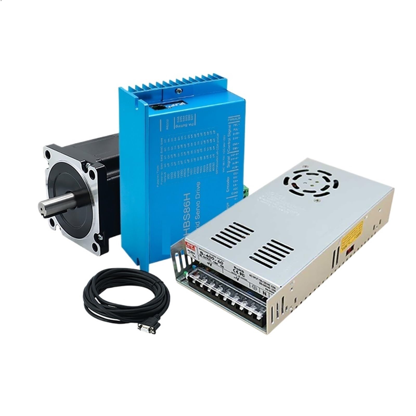 Schrittmotor Ersatz-Motor 3D Drucker Nema 34 Schrittmotor 4,5 Nm 8,5 Nm 12 Nm Close Loop mit Encoder HBS86H 400 W Netzteil Encoderkabel(4.5Nm kit)