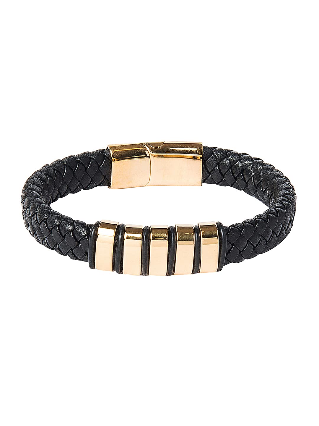 Shining Jewel Braided Designer Stainless Steel and Leather Bracelet for Men, Boys and Women [Unisex] - Review, Price and Buying Guide
