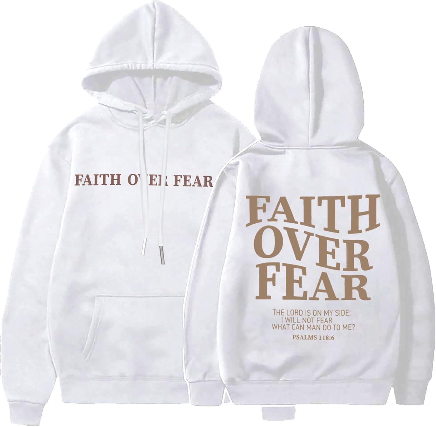 BANGELY Faith Over Fear Hoodie Women Christian Sweatshirt Graphic Christian Religious Sayings Sweater Bible Pullover Tops